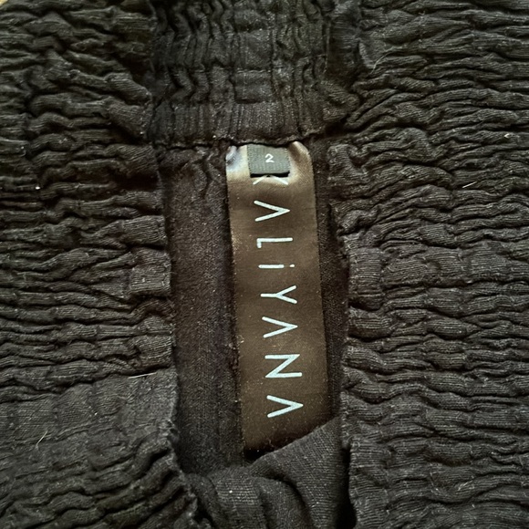 Kaliyana Wide Leg Black Crinkle Pants - Picture 9 of 9